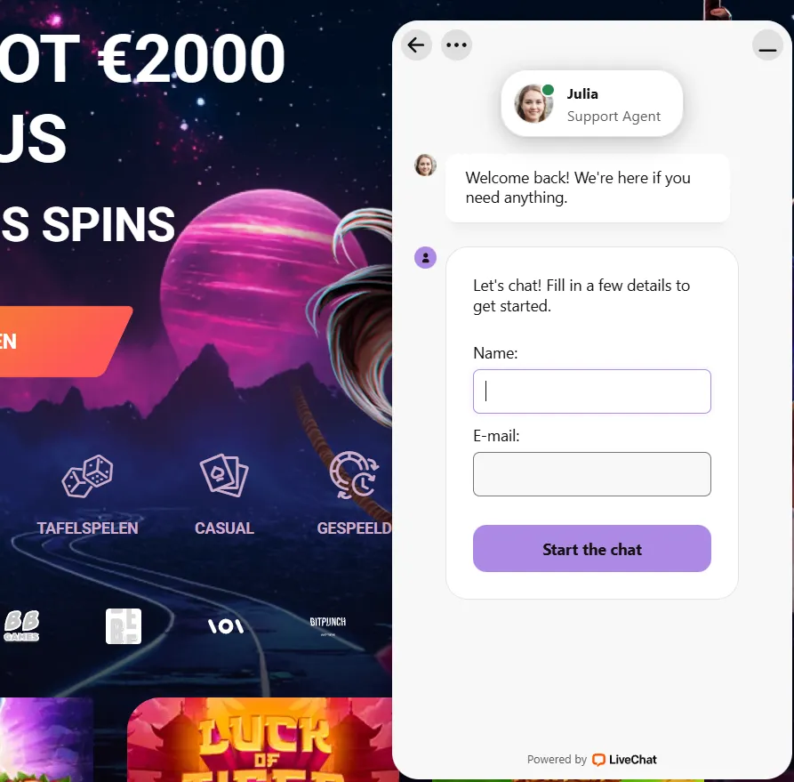 Rony Casino klantenservice – live chat en ondersteuning 24/7