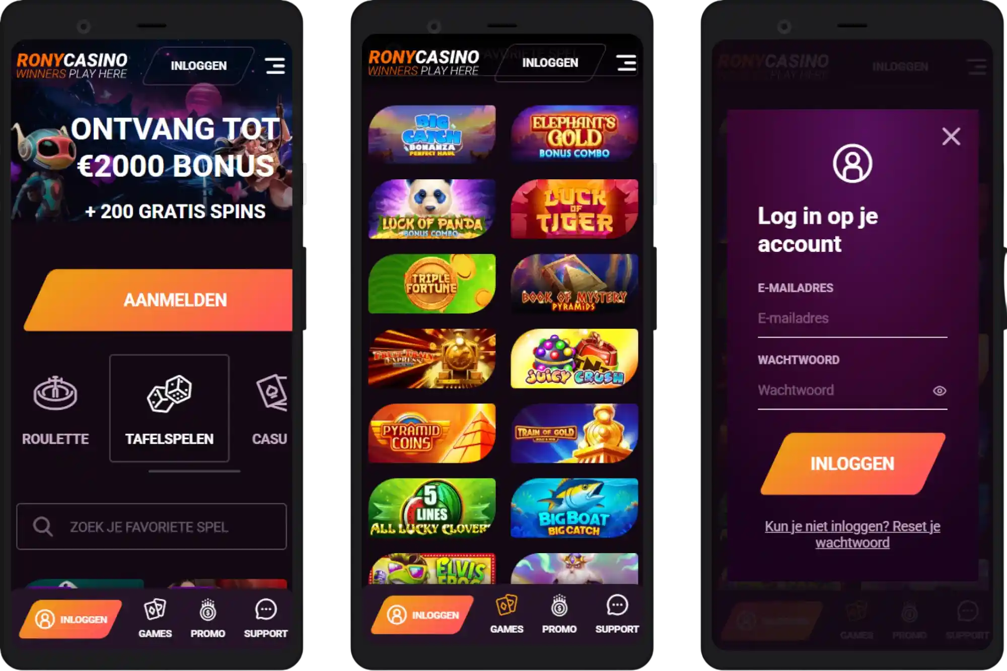 Rony Casino mobiele versie – speel overal op je telefoon of tablet
