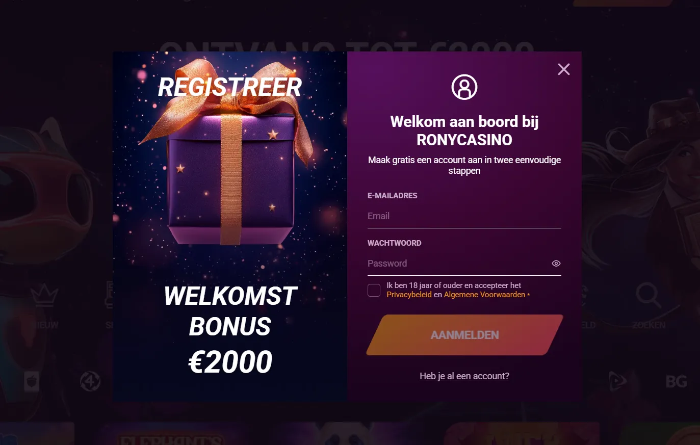 Snel registreren bij Rony Casino – account aanmaken in 1 minuut